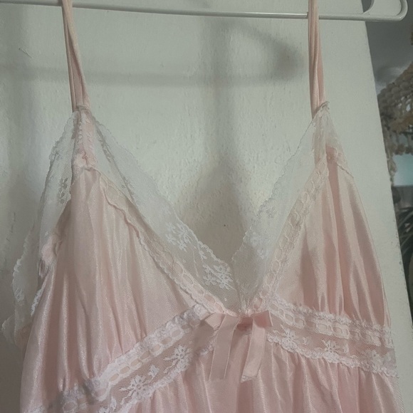 Not AVAILABLE Vintage Silk Satin Slip Chemise nightgown lace Beeline Maxi - Picture 9 of 9